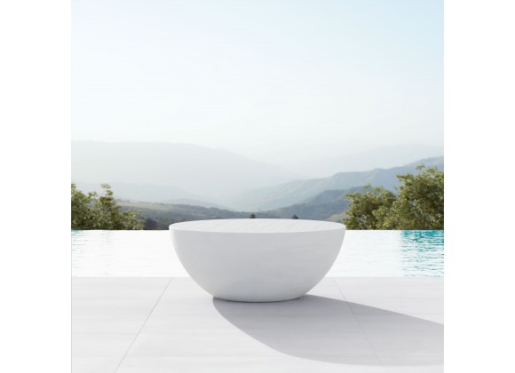 Azzurro Living Luna Coffee Table In Bone Concrete - Lifestyle