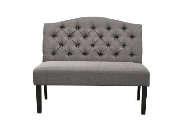 Alpine Furniture Swan Upholstered Bench in Grey - Front