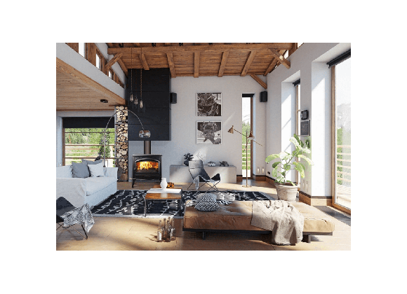 Amantii Lynwood W76 - Cast Iron Wood Burning Stove - Lifestyle