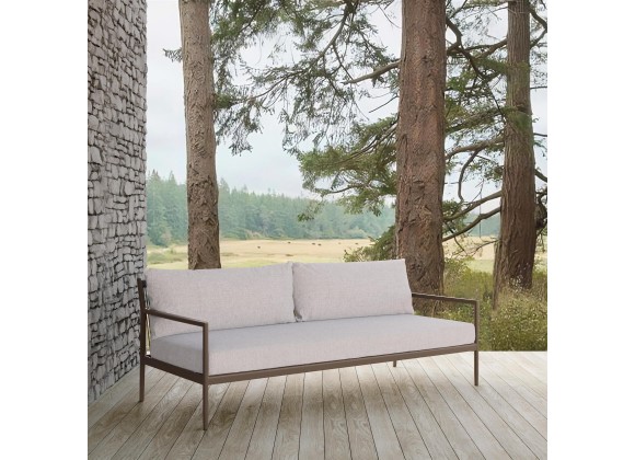 Madeira 3 Seat Sofa Bronze With Fawn Cushion - Lifestyle