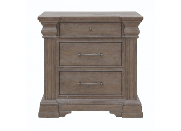 Madison Ridge Brown 3 Drawer Nightstand-1