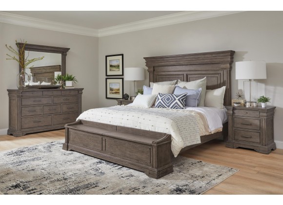 Madison Ridge Brown Queen Bed with Chest Footboard-Lifestyle 1