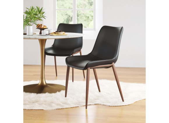 Magnus Dining Chair in Black & Walnut- Lifestyle 1