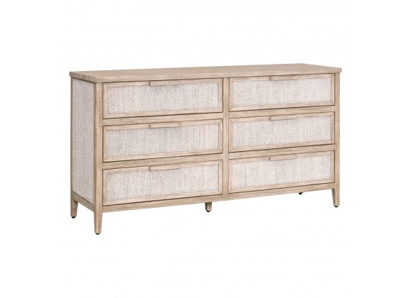 Essentials For Living Malay 6-Drawer Double Dresser - Front Side Angle