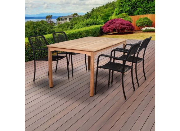 Amazonia Oosterdam 5 Piece Teak Rectangular Patio Dining Set