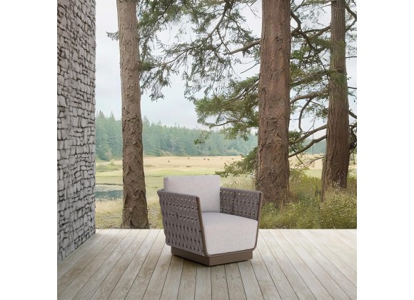 Azzurro Living Maui Swivel Club Chair With Fawn Cushion - Lifestyle
