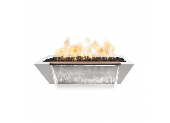 he Outdoor Plus 48" X 20" Linear Maya GFRC Fire & Water Bowl