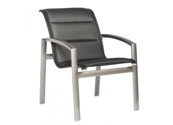 Woodard Metropolis Padded Sling Stacking Dining Armchair - Angled