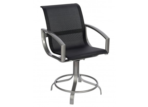 Woodard Metropolis Sling Swivel Counter Stool - Angled