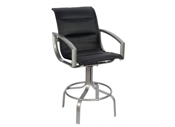 Woodard Metropolis Padded Sling Swivel Bar Stool