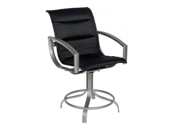 Woodard Metropolis Padded Sling Swivel Counter Stool - Angled