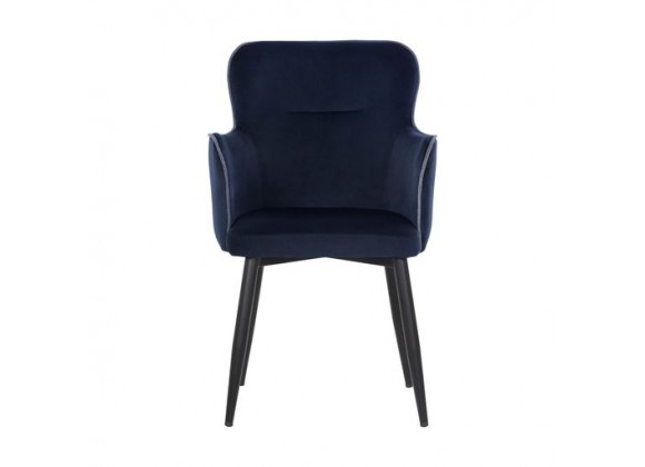 Sunpan Khai Dining Armchair - Abbington Navy - Set of Two - Front Angle