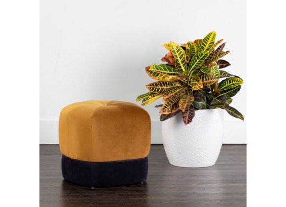 Sunpan Esti Ottoman in Gold Sky-Abbington Navy - Lifestyle