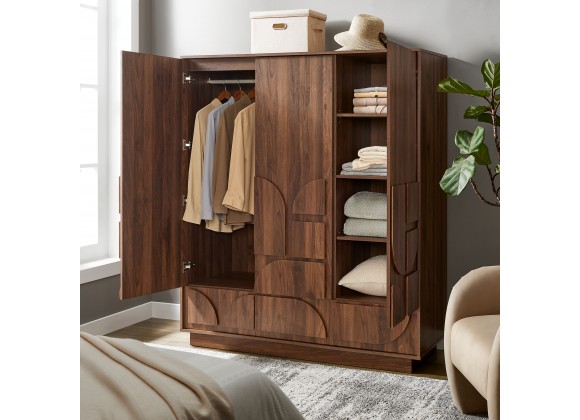 Modway Bulwark 3-Door Wardrobe Closet