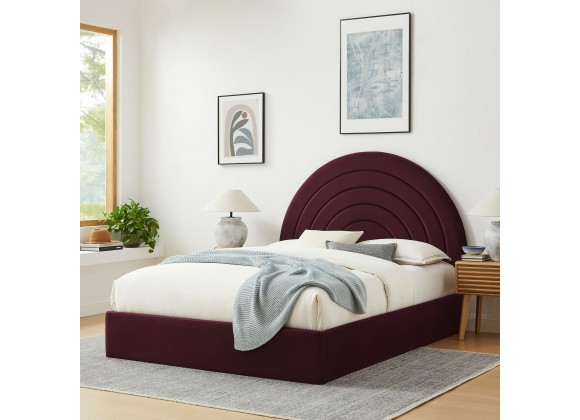 Modway Solana Arched Performance Velvet King Platform Bed Purple
