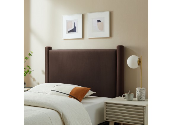 Modway Rael Performance Velvet Twin Headboard Brown