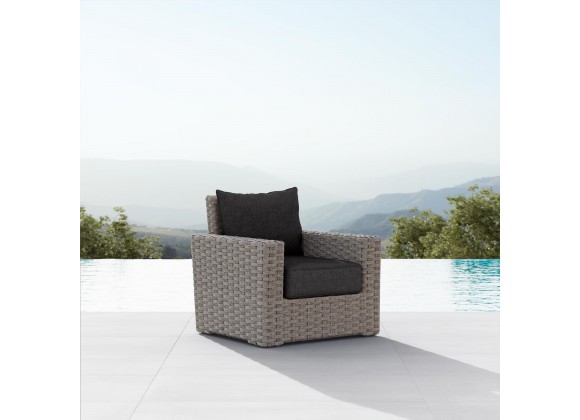 Azzurro Living Monaco Club Chair With Slate Cushion - Angled Lifestyle