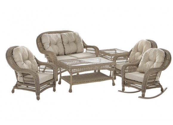W Unlimited Moon Collection - Set with Cushions - Set of 6  -  Taupe/Light Brown