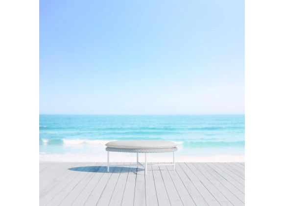 Azzurro Living Montauk Ottoman With Polar Cushion - Lifestyle