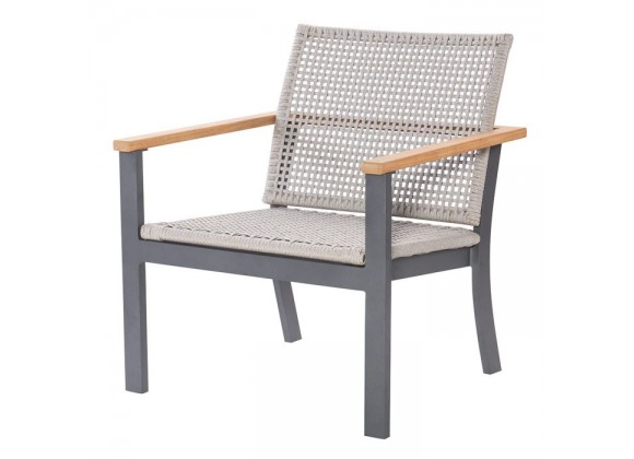 Royal Teak Naples Club Chair Charcoal Aluminum and Rope3