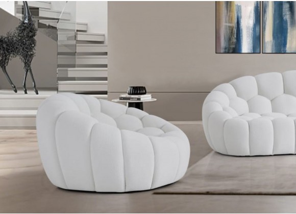 Nest Curved Armchair in White-Lifestyle 1