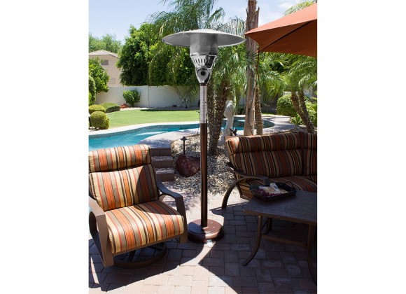 AZ Patio Heaters Outdoor Natural Gas Patio Heater in Hammered Bronze - Lifestyle