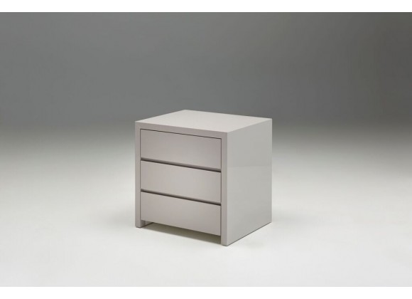 Blanche 3 Drawer Night Table High Gloss Stone