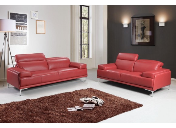J&M Furniture Nicolo- Red Sofa & Love Set