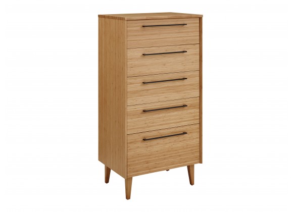 Greenington Sienna Five Drawer High Chest, Caramelized - Front Side Angle