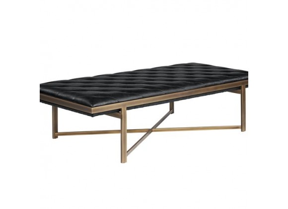 Sunpan Kayla Bench Vintage Black - Front Side Angle
