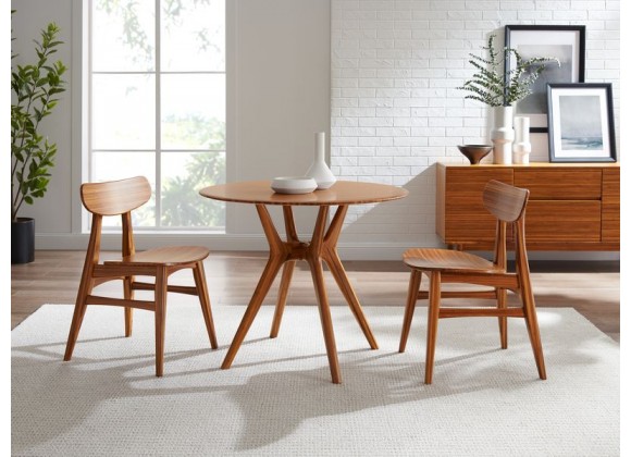 Greenington Sitka 36" Round Dining Table, Amber - Lifestyle