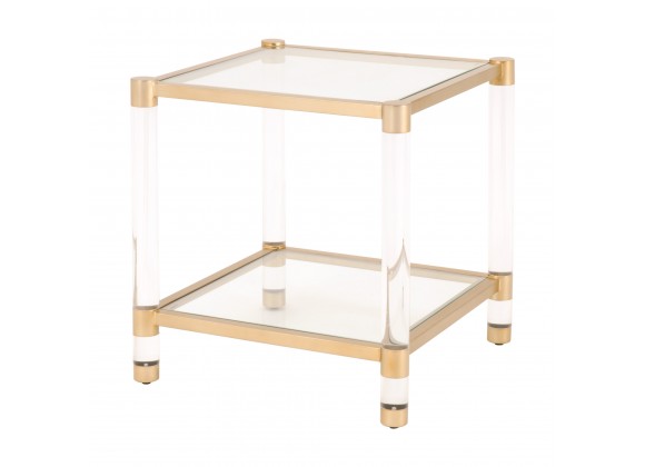 Nouveau End Table - Brushed Brass - Angled