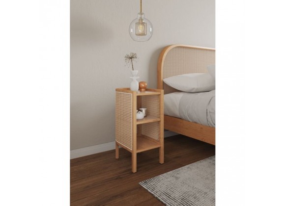 Manhattan Comfort Versailles End Table in Nature Cane