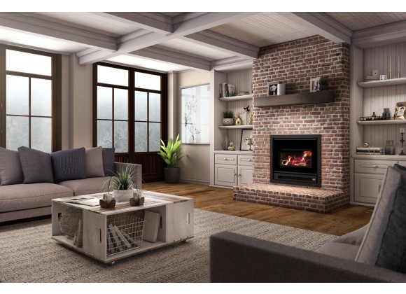 Osburn Stoves Inspire 2000 Wood Insert with Heat Activated Variable Speed Blower - Lifestyle 1
