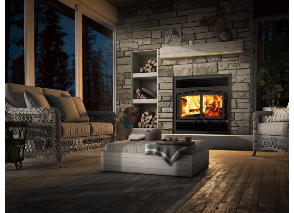 Osburn Stoves Stratford II Fireplace w/ Heat Activated Variable Speed Blower - Lifestyle 1