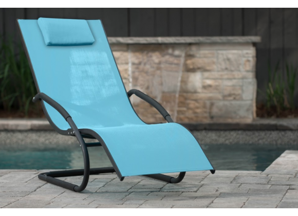Vivere WAVEROCK1-OB Chaise à Bascule Aluminium Bleu Océan 122 x 61 x 91 cm 