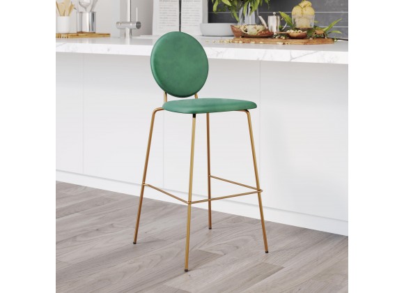Odessa Barstool in Green & Gold-Lifestyle 1