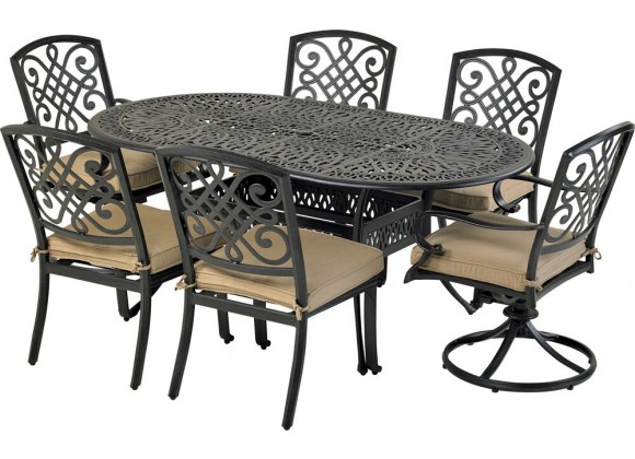 Bridgetown 7-Piece Dining Set - With Armless Dining and Swivel Chair