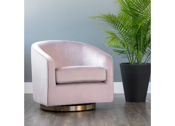 Sunpan Hazel Swivel Lounge Chair in Gold - Blush Sky - Lifestyle