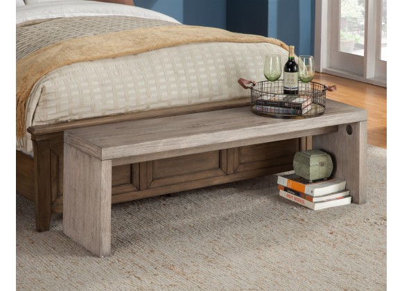 Alpine Furniture Fiji Bench in Weathered Grey - Angled