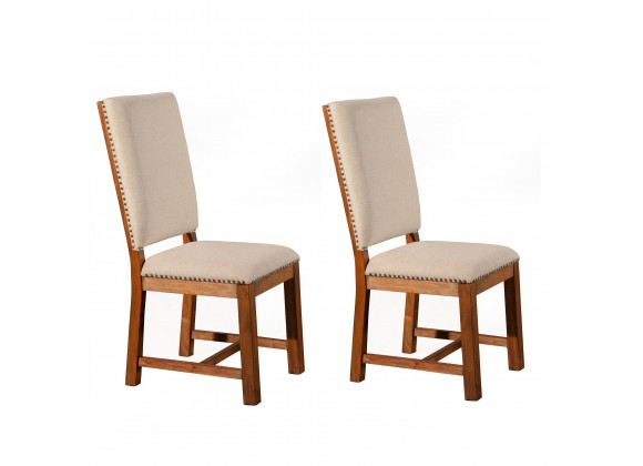 Alpine Furniture Shasta Set of 2 Upholstered Side Chairs in Salvaged Natural