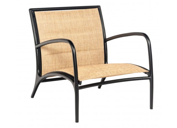Woodard Orion Padded Sling Lounge Chair - Low Seat - Angled