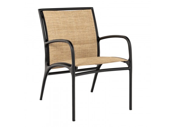 Woodard Orion Padded Sling Dining Armchair - Angled