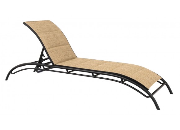 Woodard Orion Padded Sling Chaise Lounge - Angled