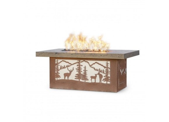 The Outdoor Plus 60" x 36" Rectangle Outback Fire Pit Deer Country Version