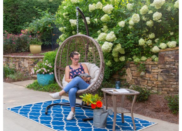 Tortuga Outdoor Rio Vista Outdoor Wicker Hanging Egg Chair And Side Table