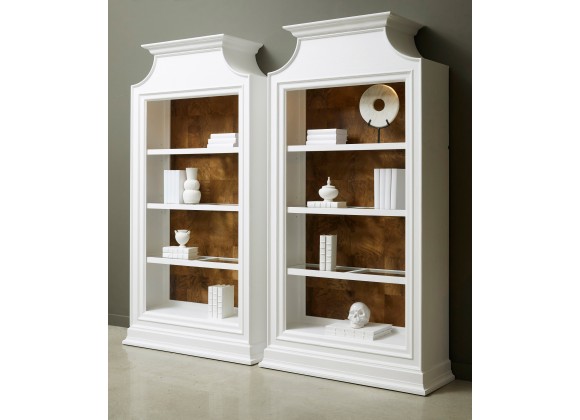 Pulaski Furniture Open Storage 3 Shelf Bookcase with Natural Wood Back Panel Set