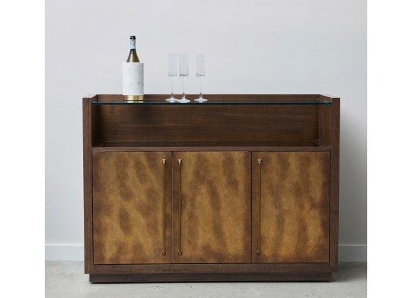 Pulaski Furniture 3 Door Bar Cabinet with Glass Shelves