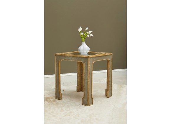 Pulaski Furniture Art Deco Side Table with Mirror Top side