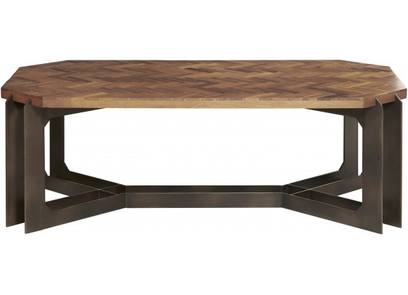 Pulaski Furniture Rustic Cocktail Table with Metal Base